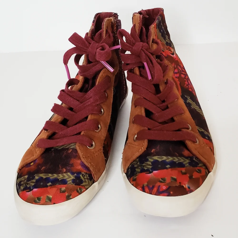 Desigual Patchwork Boho High Top Sneakers Women's Size 36 - Picture 4 of 7